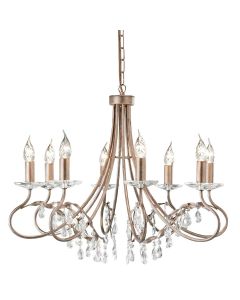 Christina 8 Light Chandelier - Silver / Gold Patina