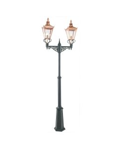 Chelsea Twin Head Lamp Post - Copper & Black