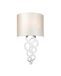 Curtis Medium 1 Light Wall Light - Polished Chrome with Ivory Faux Silk Shade
