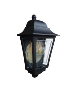 Deco Lane 1lt Half Wall Lantern - Black
