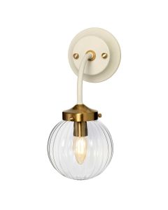 Cosmos 1 Light Wall Light - Cream Painted and Aged Brass