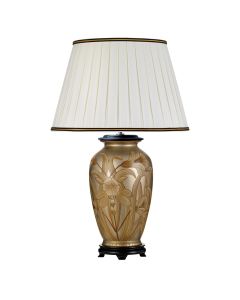 Dian 1 Light Table Lamp With Tall Empire Shade - Silver and Gold with Ivory with Black and Gold trim Shade