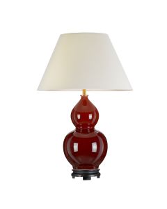 Harbin Gourd 1 Light Table Lamp with Tall Empire - Oxblood with Off-White Shade