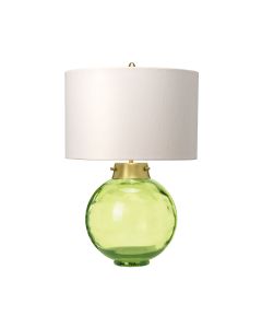 Kara Table Lamp - Aged Brass - Dark Green Glass with Origami Shade