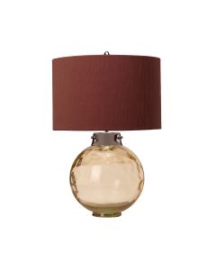 Kara Table Lamp - Polished Nickel - Smoke Glass with Larkspur Shade