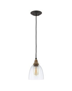 Matrimonio 1 Light Mini Pendant - Driftwood / Dark Weathered Zinc
