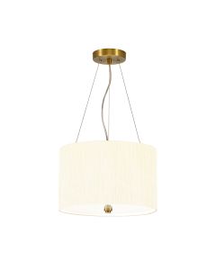 Pearce 14" Pendant with Aged Brass Ceiling Pan - Aged Brass with Ivory Shade