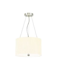 Pearce 14" Pendant with Polished Chrome Ceiling Pan - Polished Chrome with Ivory Shade