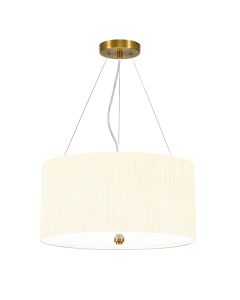 Pearce 18" Pendant with Aged Brass Ceiling Pan - Aged Brass with Ivory Shade