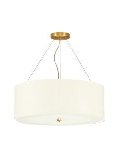 Pearce 22" Pendant with Aged Brass Ceiling Pan - Aged Brass with Ivory Shade