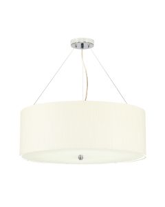 Pearce 22" Pendant with Polished Chrome Ceiling Pan - Polished Chrome with Ivory Shade