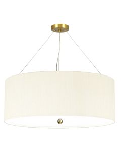 Pearce 26" Pendant with Aged Brass Ceiling Pan - Aged Brass with Ivory Shade