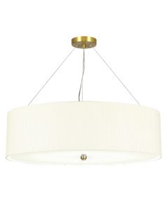 Pearce 30" Pendant with Aged Brass Ceiling Pan - Aged Brass with Ivory Shade