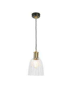 Douille 1 Light Pendant - Black / Polished Brass