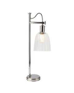 Douille 1 Light Table Lamp - Polished Nickel with Clear Shade