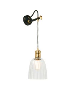 Douille 1 Light Wall Light - Black / Polished Brass