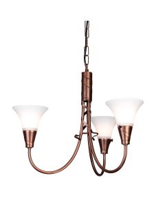 Emily 3 Light Chandelier - Copper Patina