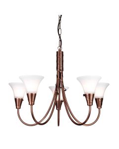 Emily 5 Light Chandelier - Copper Patina