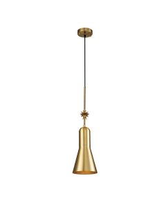 Etoile 1lt Medium Pendant - Aged Brass and Gold Leaf