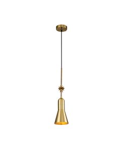Etoile 1lt Small Pendant - Aged Brass and Gold Leaf
