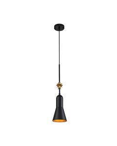 Etoile 1lt Small Pendant - Matte Black and Gold Leaf