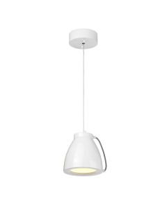 Europa 1 Light Small LED Pendant - White Painted