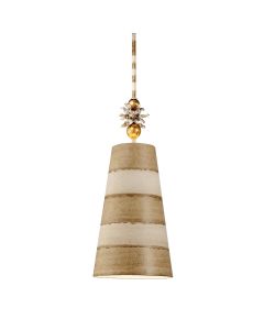 Anemone 1 Light Pendant - Taupe & Cream Patina