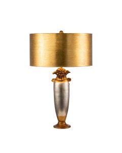 Bienville 1 Light Table Lamp - Silver / Gold and Brown with Gilded Gold Shade