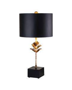 Camilia 1lt Table Lamp - Antique Gold and Black with Black Shade