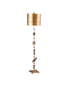 Fragment 1 Light Floor Lamp - Aged Gold with Gold Leaf and Umber Glaze Shade