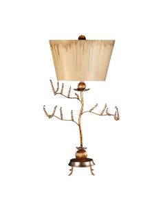 Kristal 1 Light Table Lamp - Putty & Gold Leaf with Putty with Acid Wash Shade
