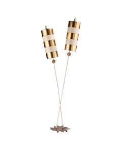 Nettle Luxe 2 Light Floor Lamp - Gold and Taupe