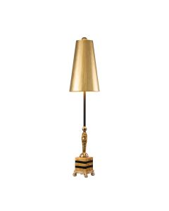 Noma Luxe 1 Light Table Lamp - Gold, Black and Silver Leaf with Glazed Gold Leaf Shade
