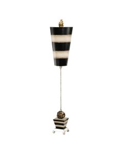 Peony 1 Light Table Lamp - Taupe and Black Stripes with Black and Taupe Shade