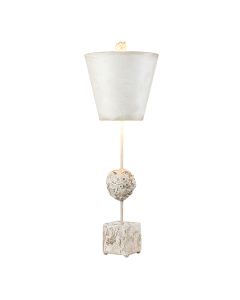 Petra 1lt Table Lamp - Bone White - Bone White with Distressed Bone White Shade