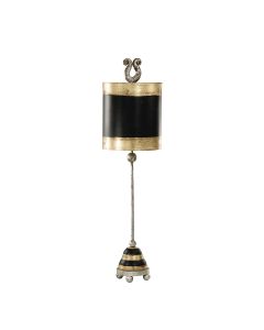 Phoenician 1 Light Table Lamp - Black, Gold & Silver Leaf with Black and Gold Leaf Shade