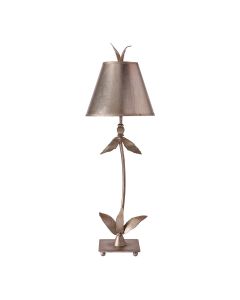 Red Bell 1 Light Table Lamp - Silver Leaf with Silver Shade