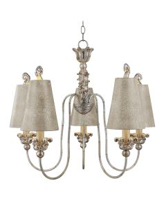 Remi 5 Light Chandelier - Silver and Gold