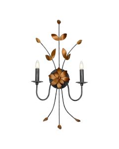 Simone 2 Light Wall Light - Gun Metal and Gold