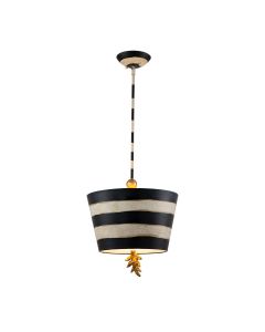 South Beach 1 Light Pendant - Black, Putty & Gold Leaf