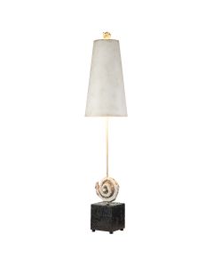 Swirl 1lt Table Lamp - Bone White and Black with Antique White Shade