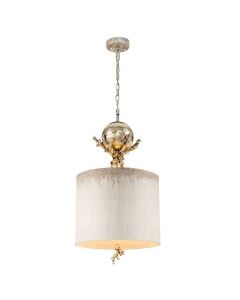 Trellis 1 Light Pendant - Putty Patina & Silver Leaf