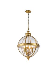 Adams 4 Light Pendant Chandelier - Burnished Brass