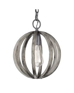 Allier 1 Light Mini Pendant - Weathered Oak Wood / Antique Forged Iron