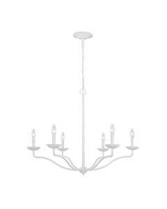 Annie 6 Light Chandelier - Textured Plaster White