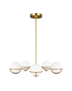 Apollo 5 Light Chandelier - Burnished Brass