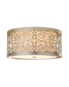 Arabesque 2 Light Flush Light - Silver Leaf Patina