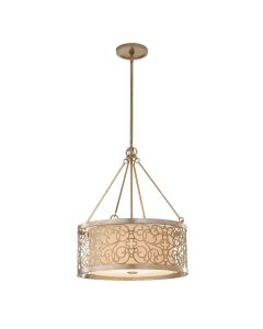 Arabesque 4 Light Chandelier - Silver Leaf Patina