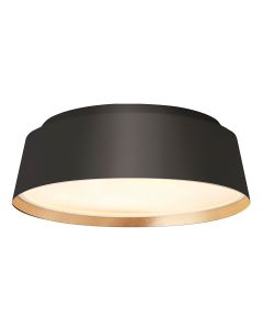 Asher 3 Light Flush Light - Midnight Black & Gold