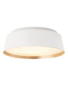 Asher 3 Light Flush Light - Matte White & Gold
